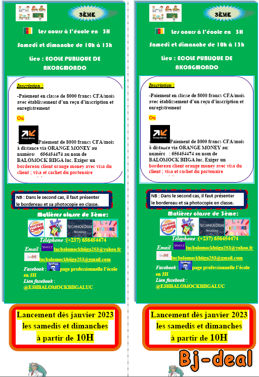 Image principale de ECOLE EN 3H