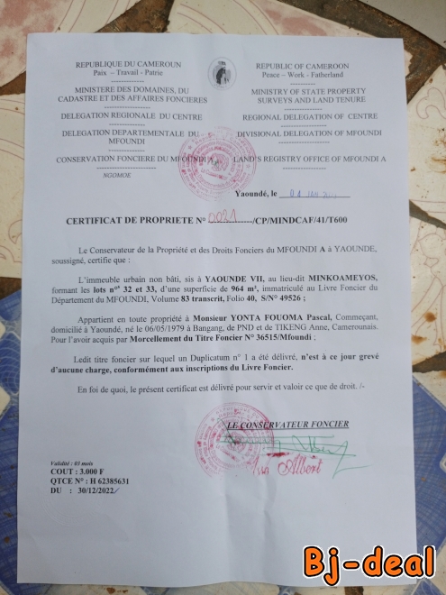 Main image of Terrain à vendre à Nkolbison