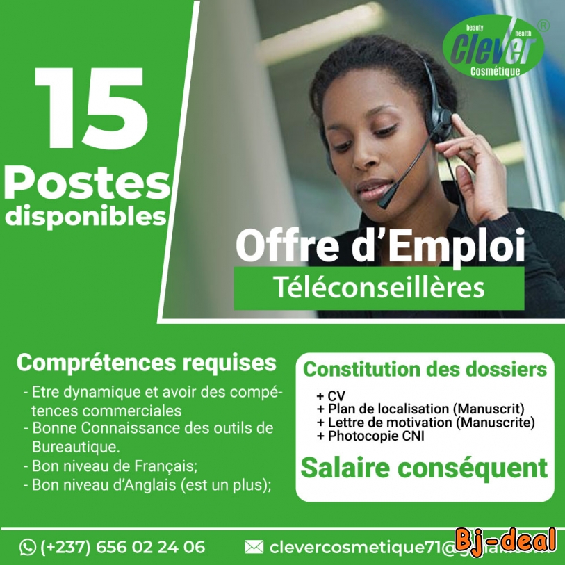 Image principale de Offre d'emploi pour Filles TELECONSEILLERES