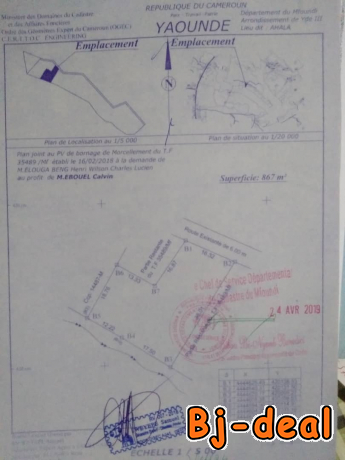 Main image of 867 mètres carré de terrain  titré a vendre
