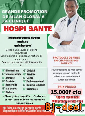 Image principale de Bilan de santé à 15000 FCFA