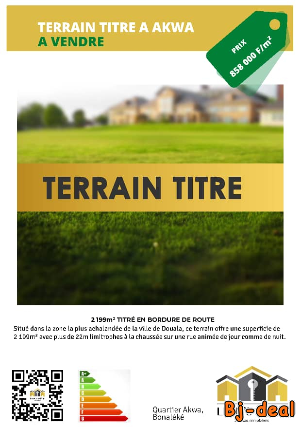 Main image of Terrain titré Akwa en bordure de route 2199m2