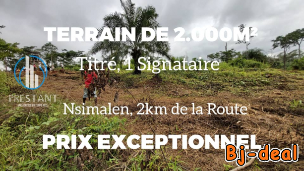 Main image of Vaste Terrain de 2000m2 à vendre à Nsimalen