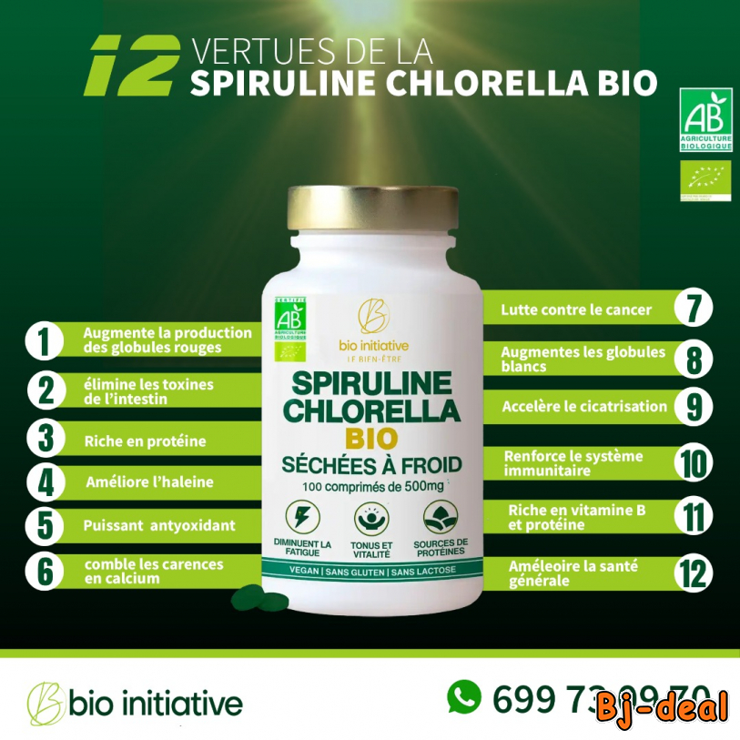Image principale de Spiruline chlorela bio