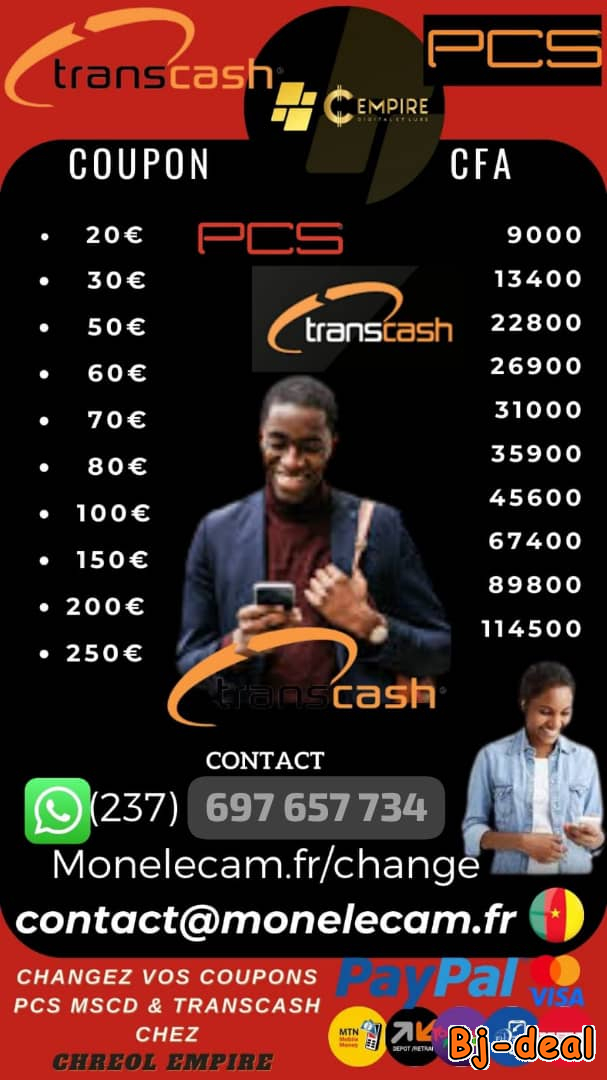 Main image of changez vos coupons PCS Mastercard et TRANSCASH