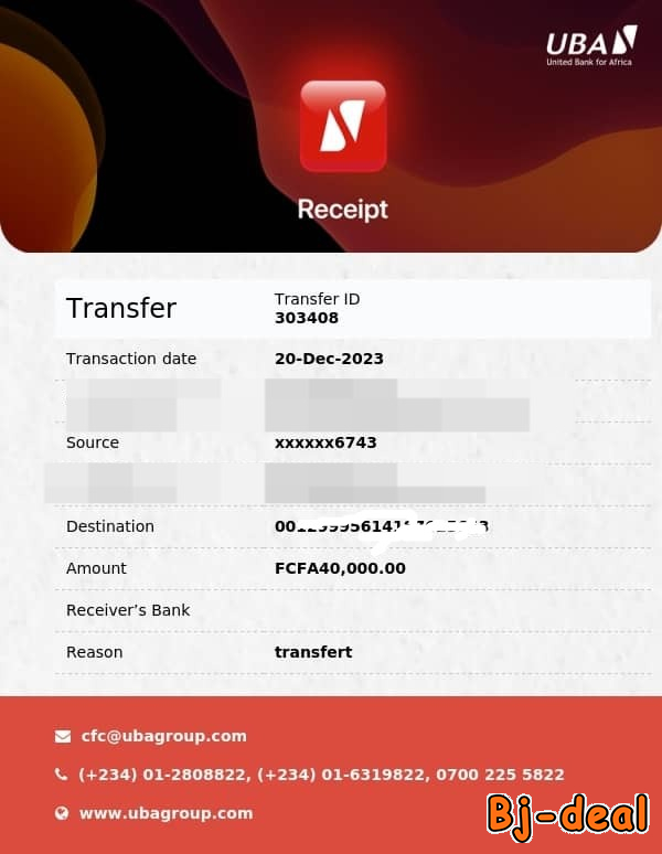 Image principale de Recharge de carte UBA Achat  coupons TRANSCASH PCS