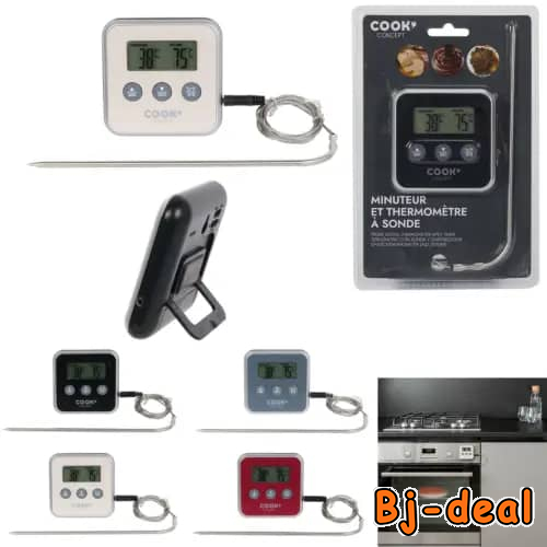 Main image of Thermomètre à Sonde Minuteur Acier Inoxydable