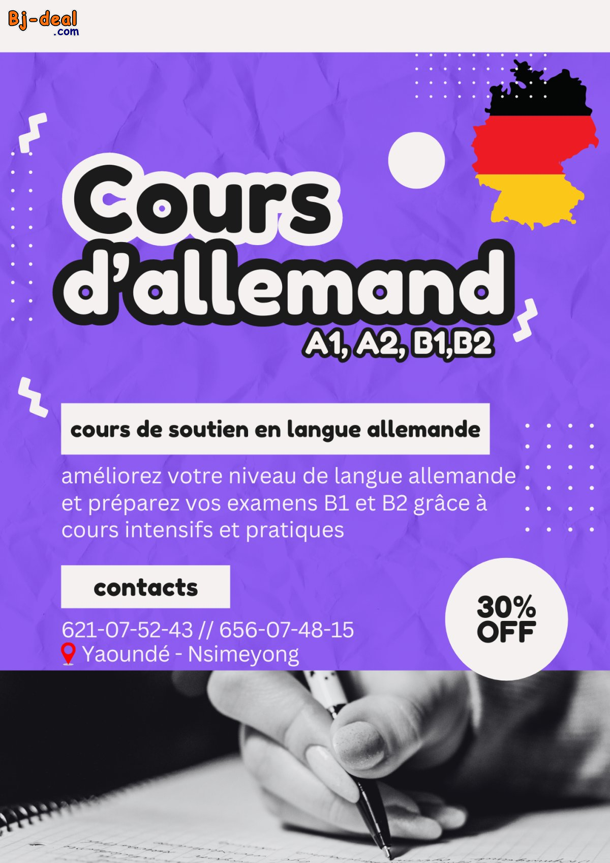 Image principale de cours particuliers de langue allemande