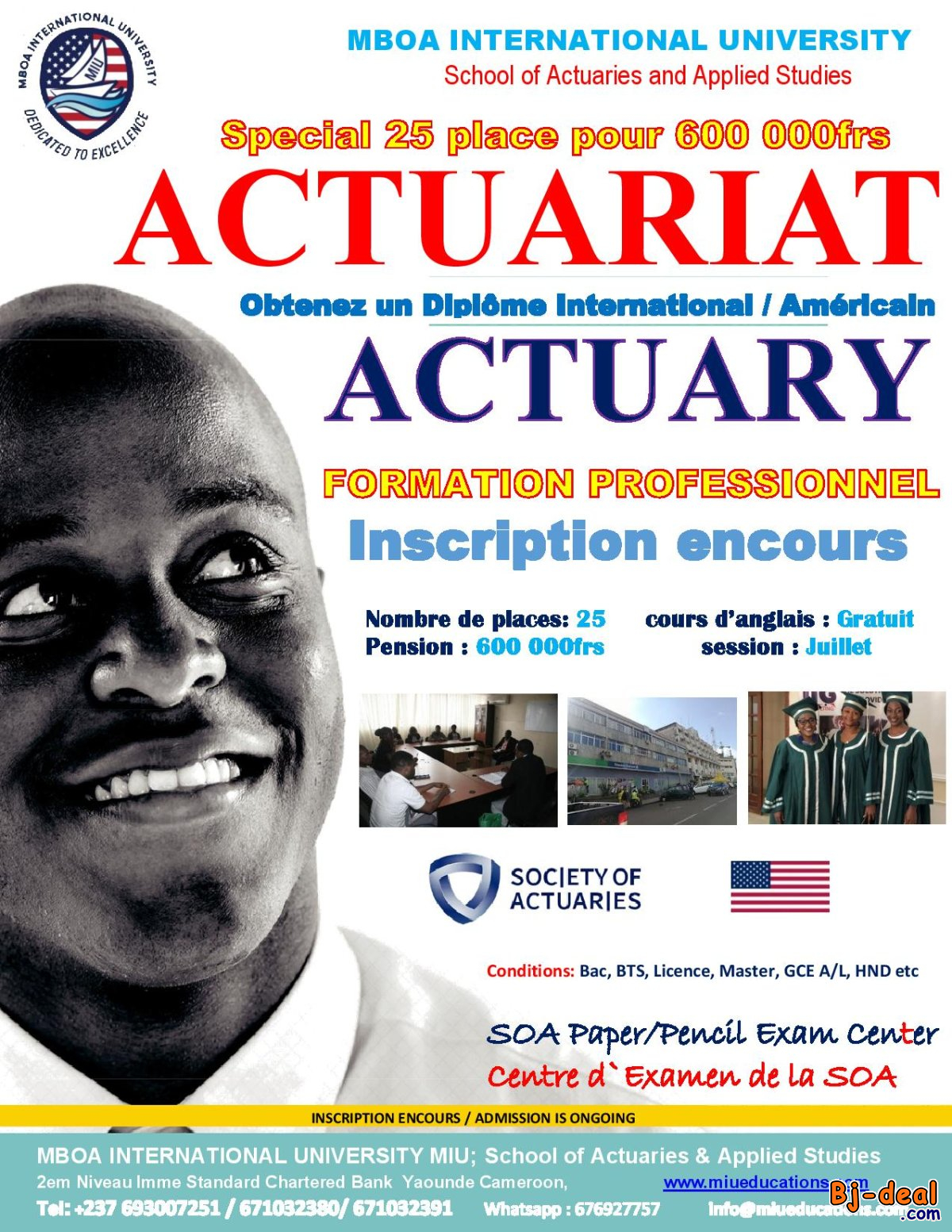 Image principale de Recruitment de 25 Etudiant pour une formation en Actuariat SOA-USA