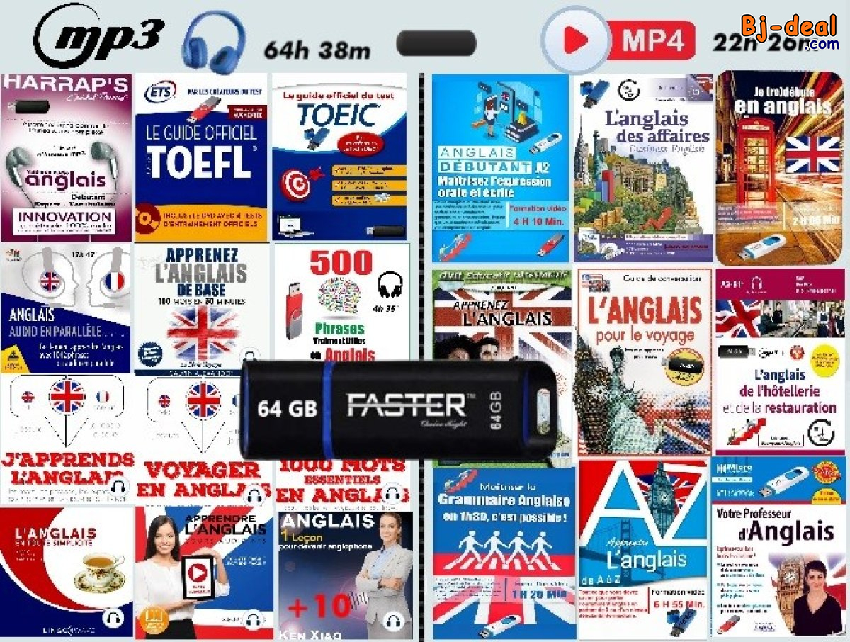 Image principale de Clé usb 64 gb - faster - pack cours d&amp;#039;anglais +de 100 heures