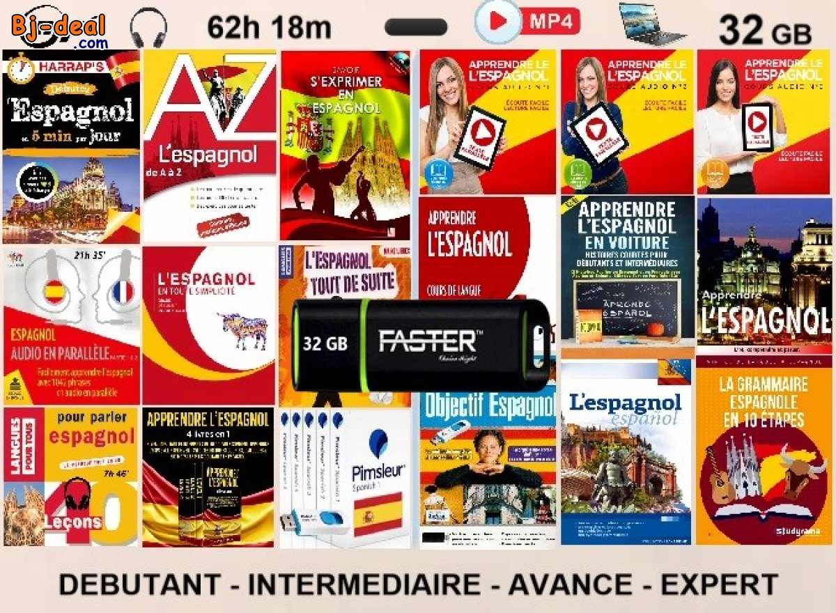 Image principale de Clé usb 32 gb - faster - pack cours d&amp;#039;espagnol +de 62 heures