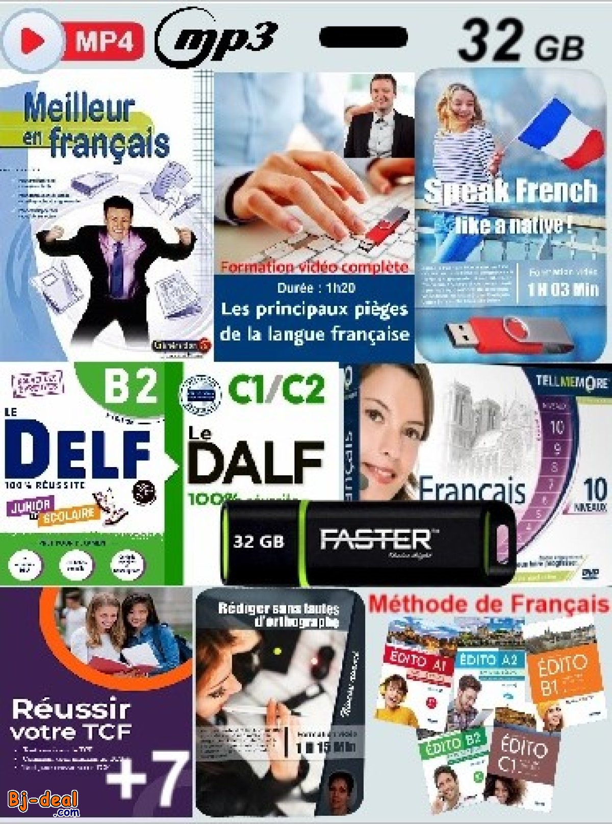 Image principale de Clé USB 32 Gb - Faster - Pack cours de Français +de 73 heures