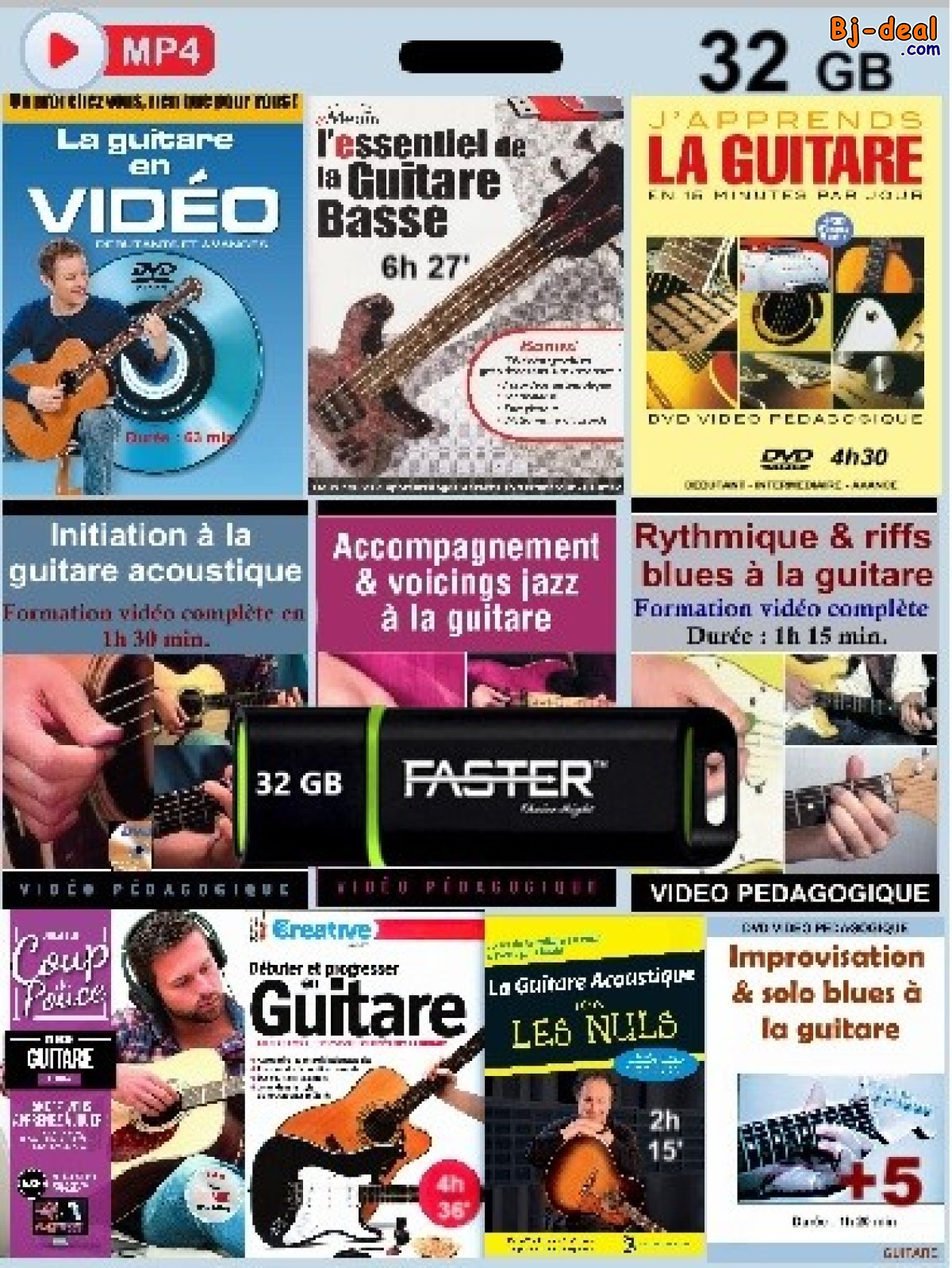 Image principale de Clé USB didactique 32 Gb - Pack cours de guitare +de 42 heures