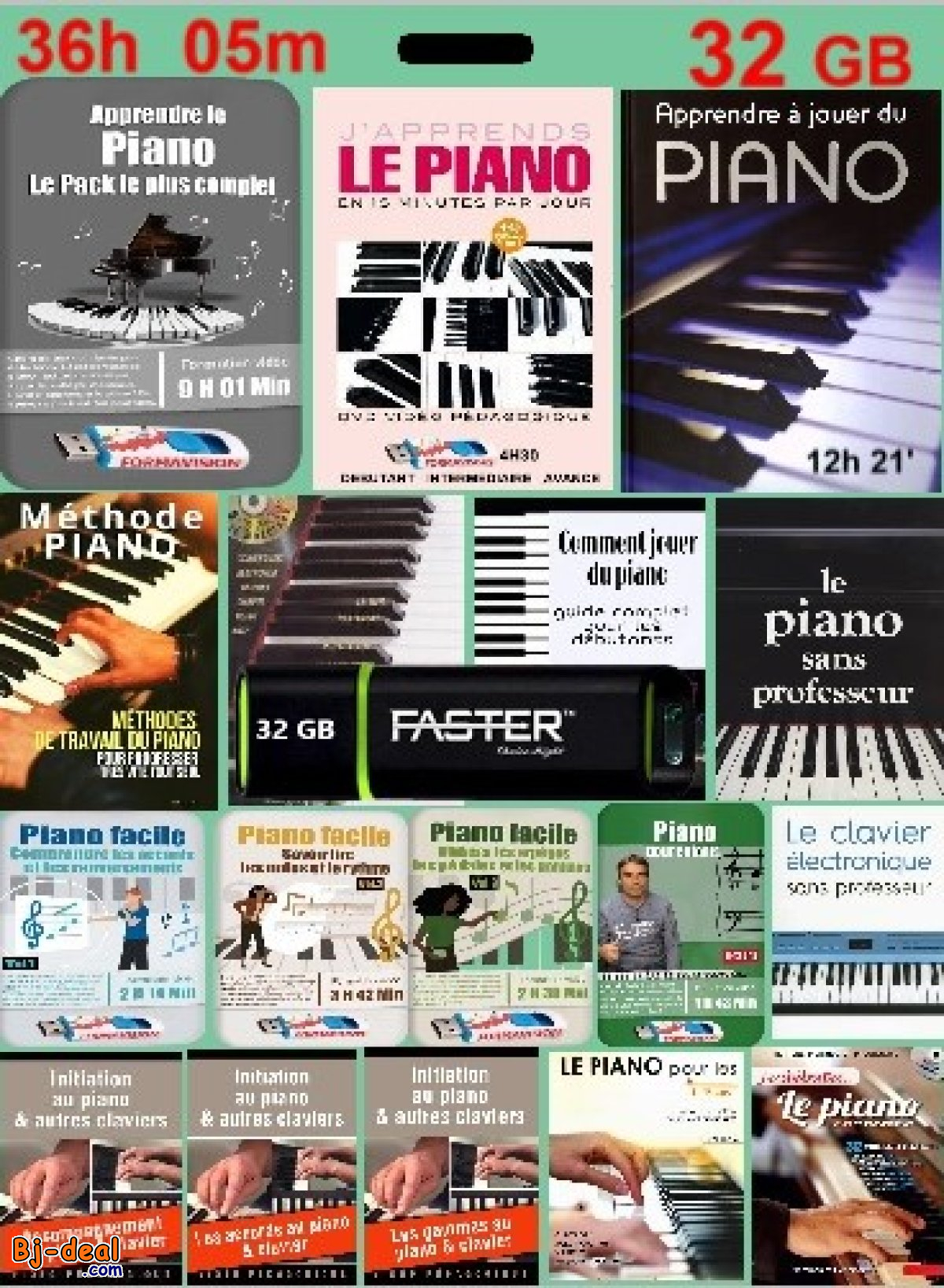 Image principale de Clé USB didactique 32 GB - Pack cours de piano +de 36 heures