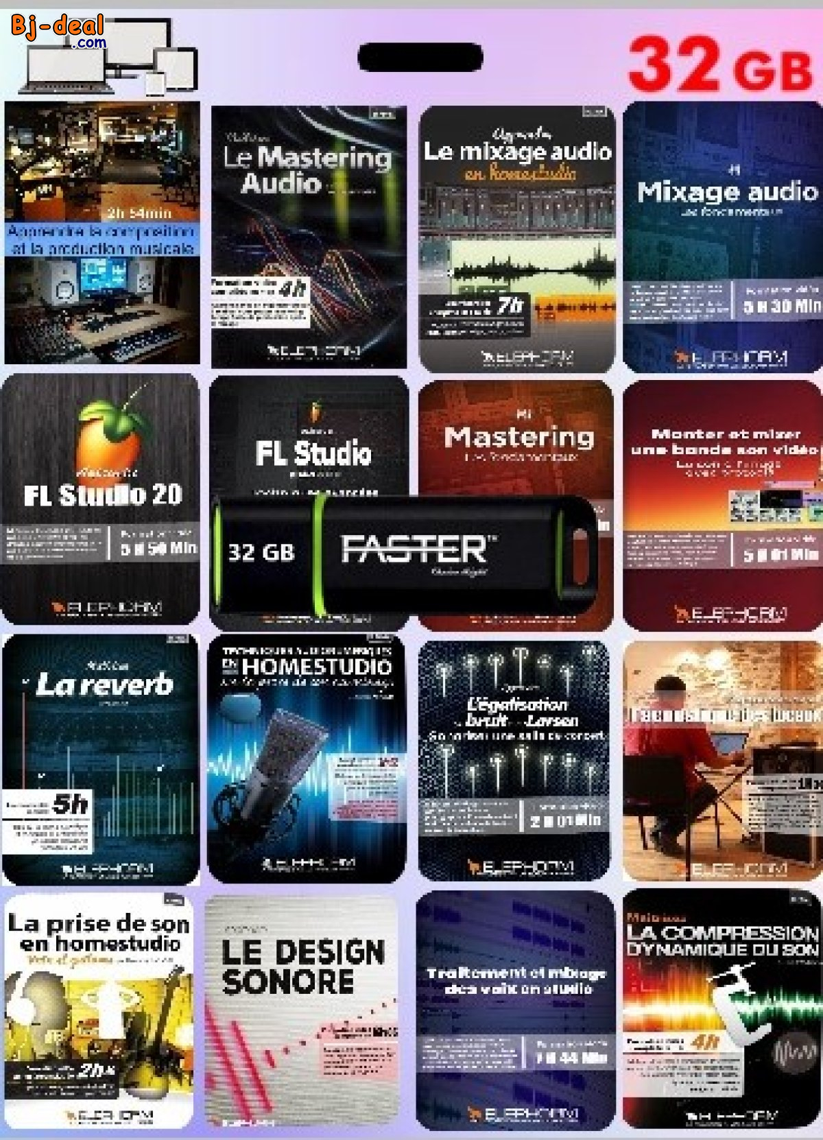 Main image of Clé USB didactique 32 Gb - Techniques audionumériques +de 31 heures