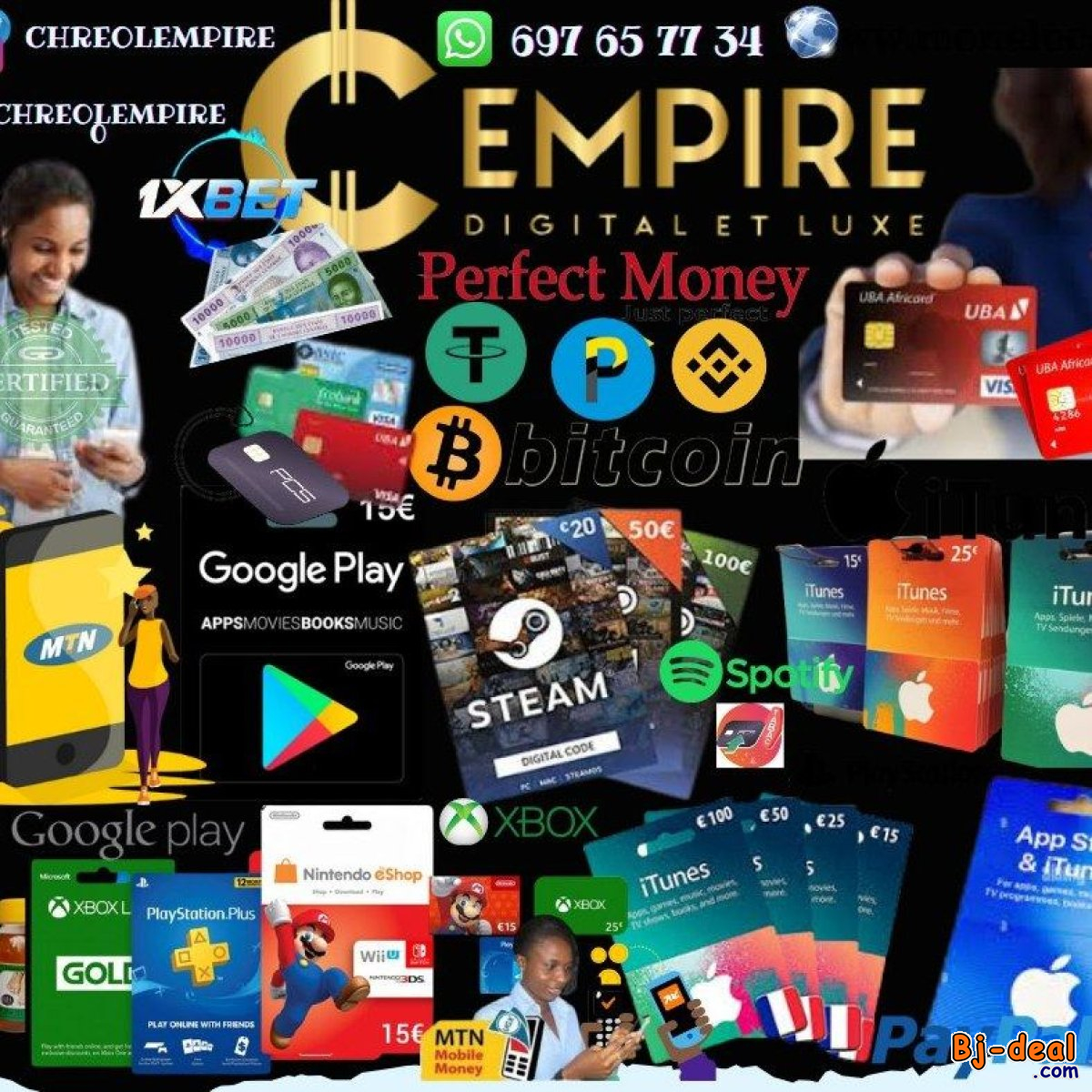 Main image of Achetez Vendez PErfectmoney Payeer USDT Binance et autres