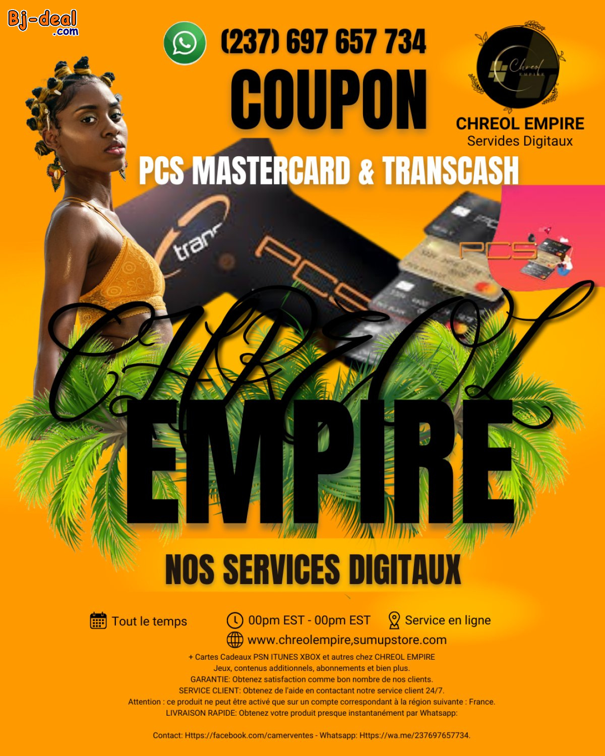 Main image of Changez vos coupons pcs chez CHREOL en om momo CFA XAF.