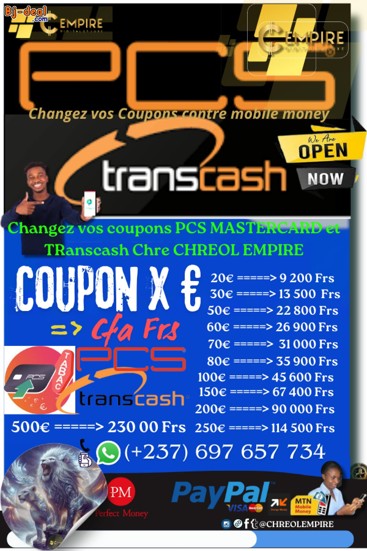 Main image of Achetez Vendez Changer Rechargez Paypal chez Chreol Empire