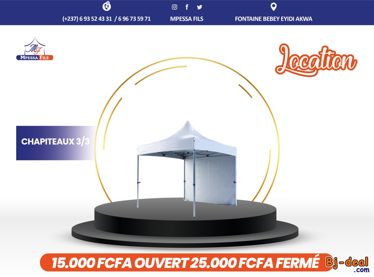 Main image of Location chapiteaux de 9 mètres carrés