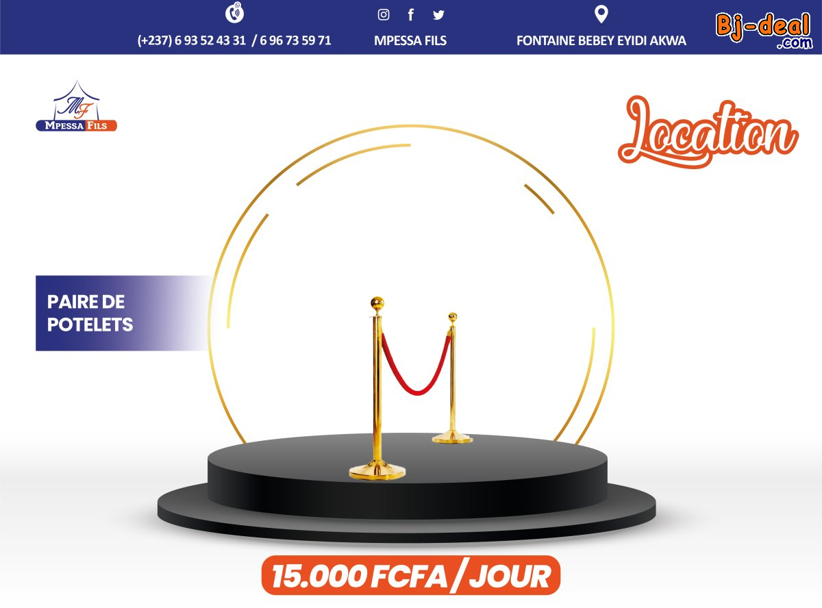 Main image of Location de paire de potelets doré