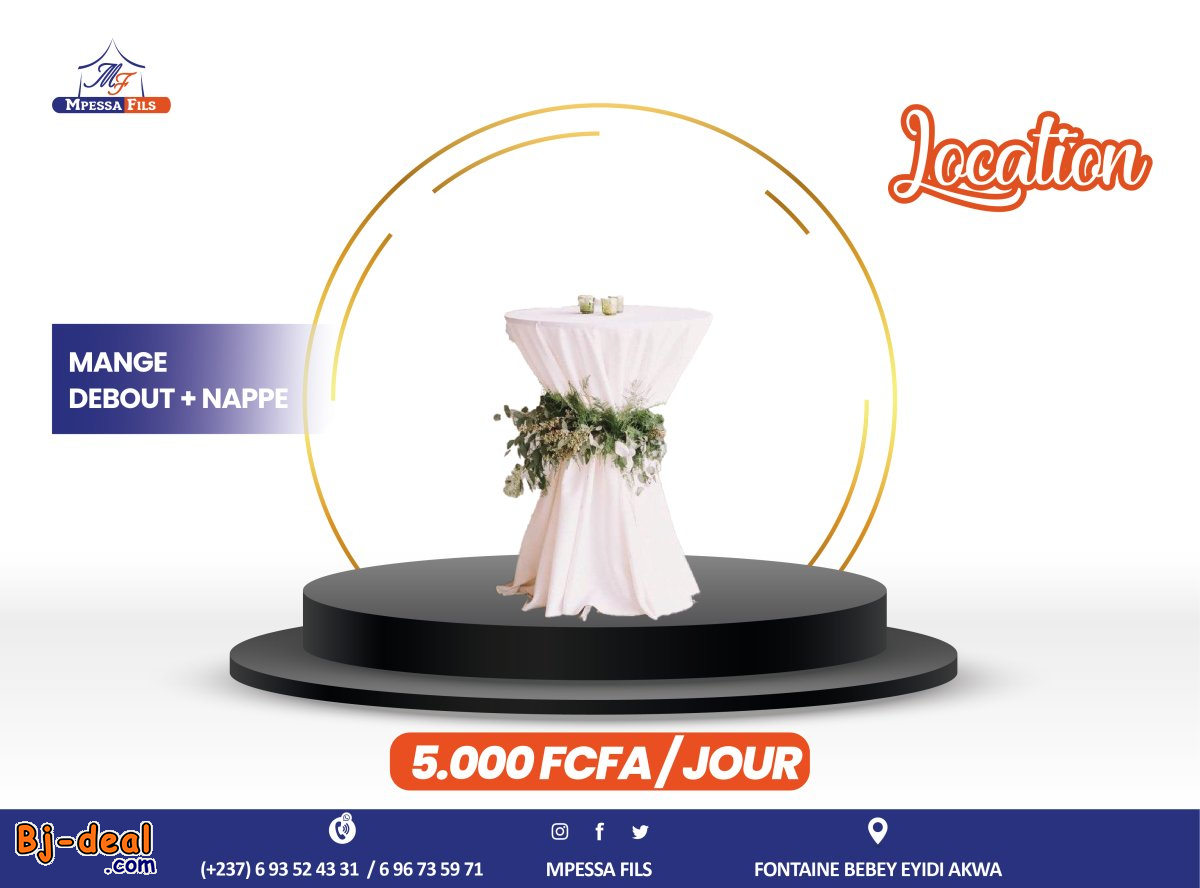 Main image of Location de manges debout et nappes