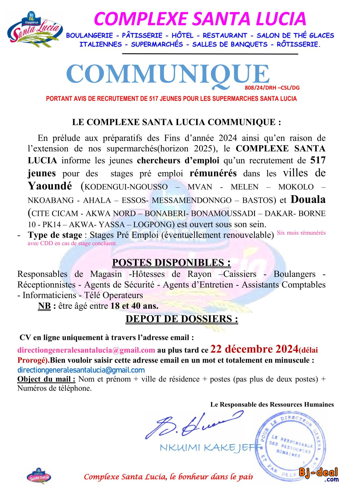 Main image of RECRUTEMENT URGENT DLA ET YDE