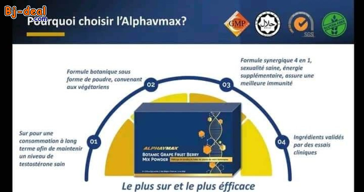 Image principale de ALPHAVMAX BOISSON NATURELLE POU LES HOMMES