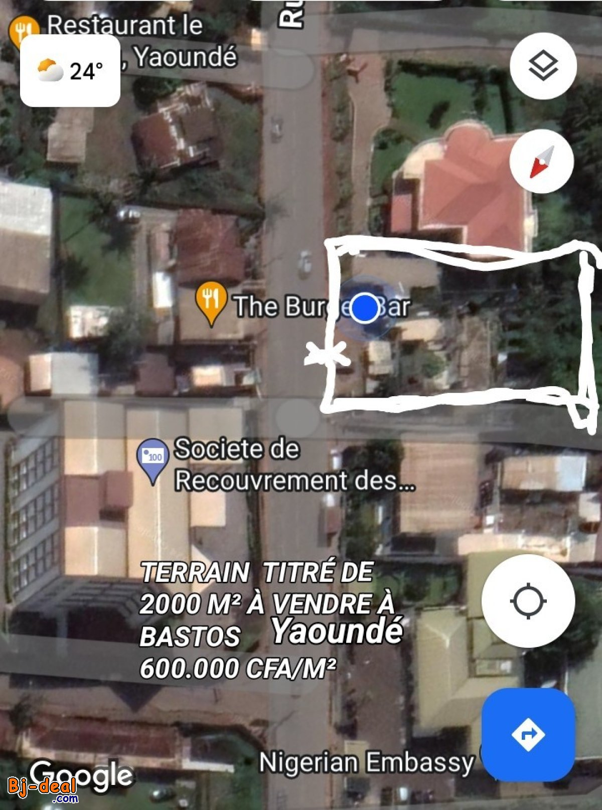 Image principale de GRAND TERRAIN COMMERCIAL TITRÉ À VENDRE À BASTOS (2000 M²)