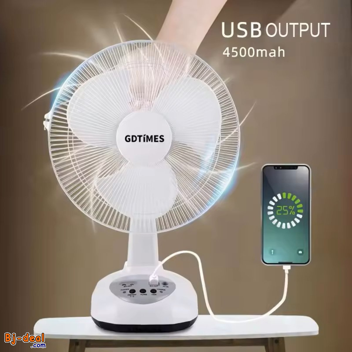 Main image of Ventilateur solaire rechargeable avec plaque solaire pm