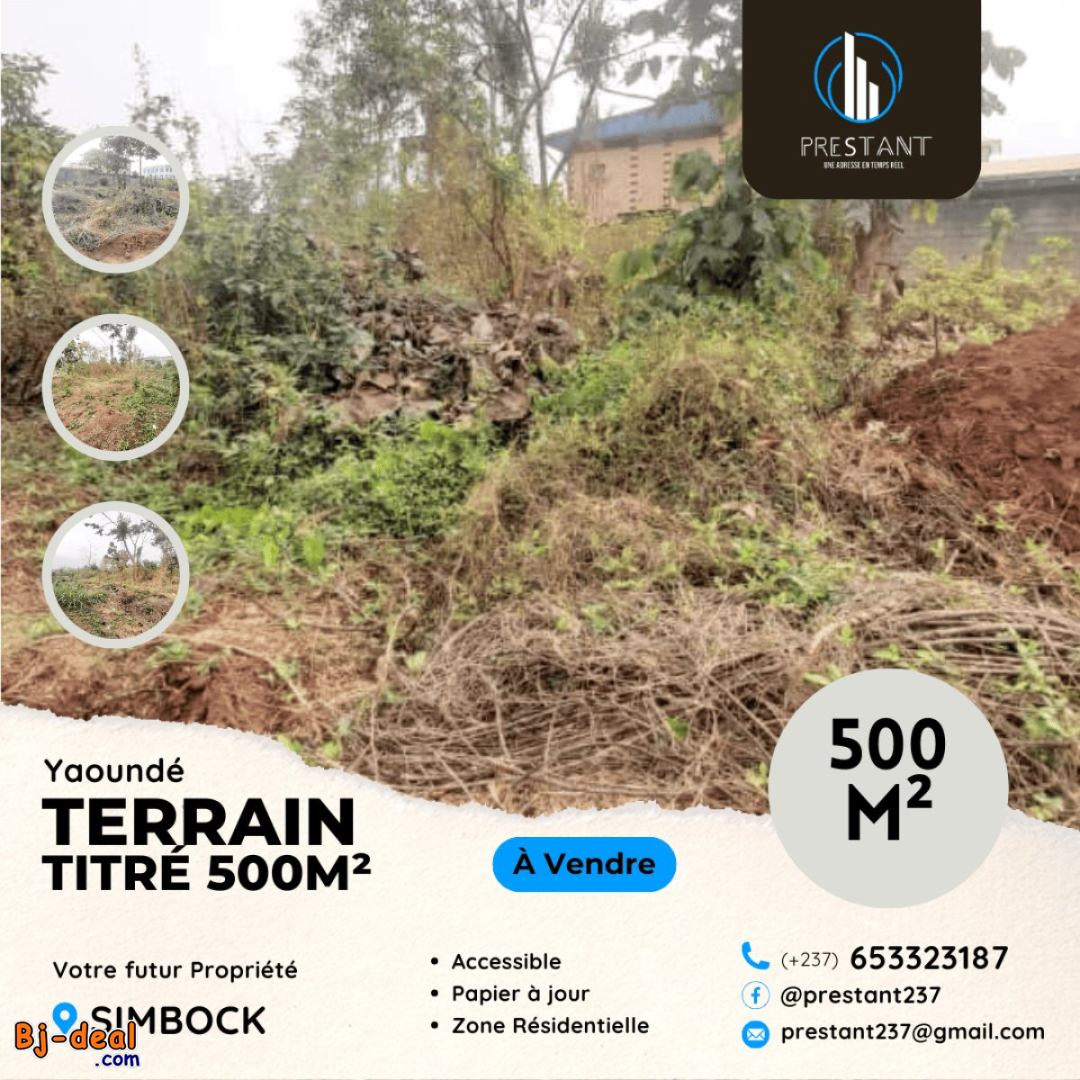 Main image of Terrain Plat Titré de 500m² en vente à Simbock