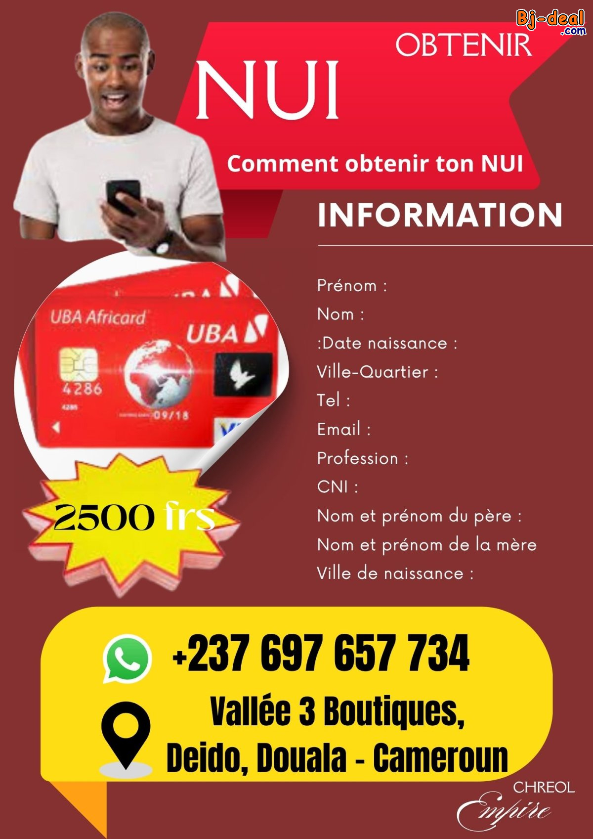 Main image of obenir ton NUI facilement chez Chreol empire