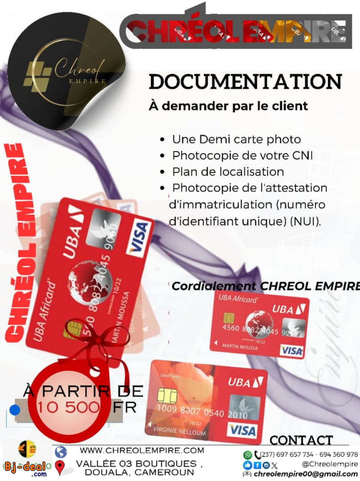 Main image of Achetez et RECHARGEZ VOTRE CARTE VISA UBA PREPAYEE CAMEROUN