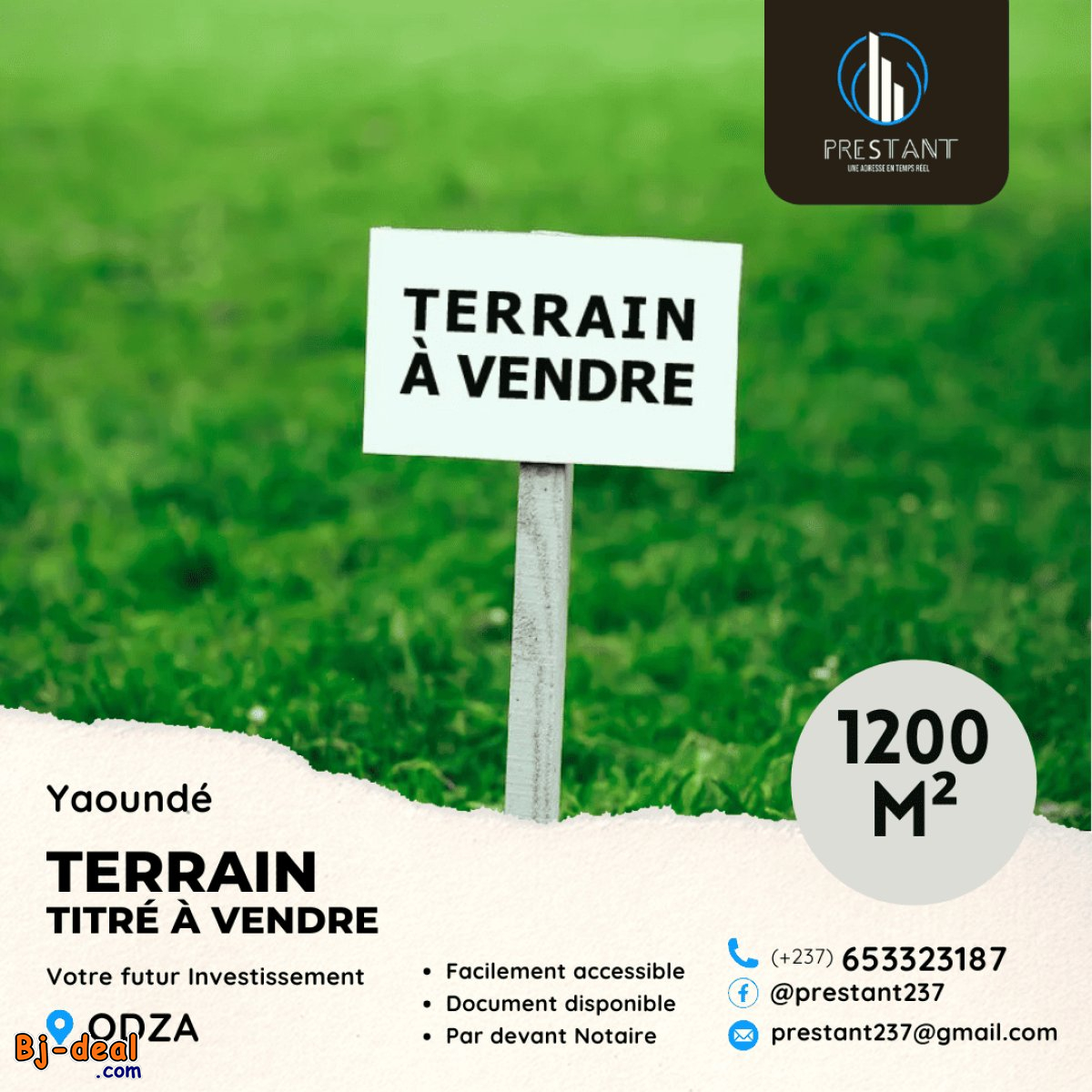Image principale de Terrain Titré de 1.200m² à vendre à Odza