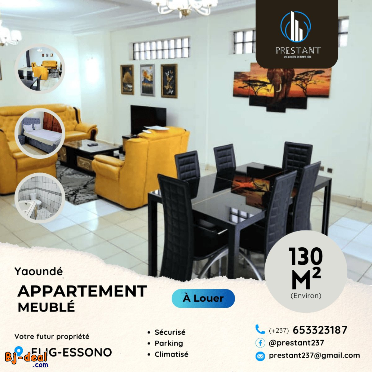 Image principale de Magnifique Appartement Meublé Climatisé à louer à Elig-Essono