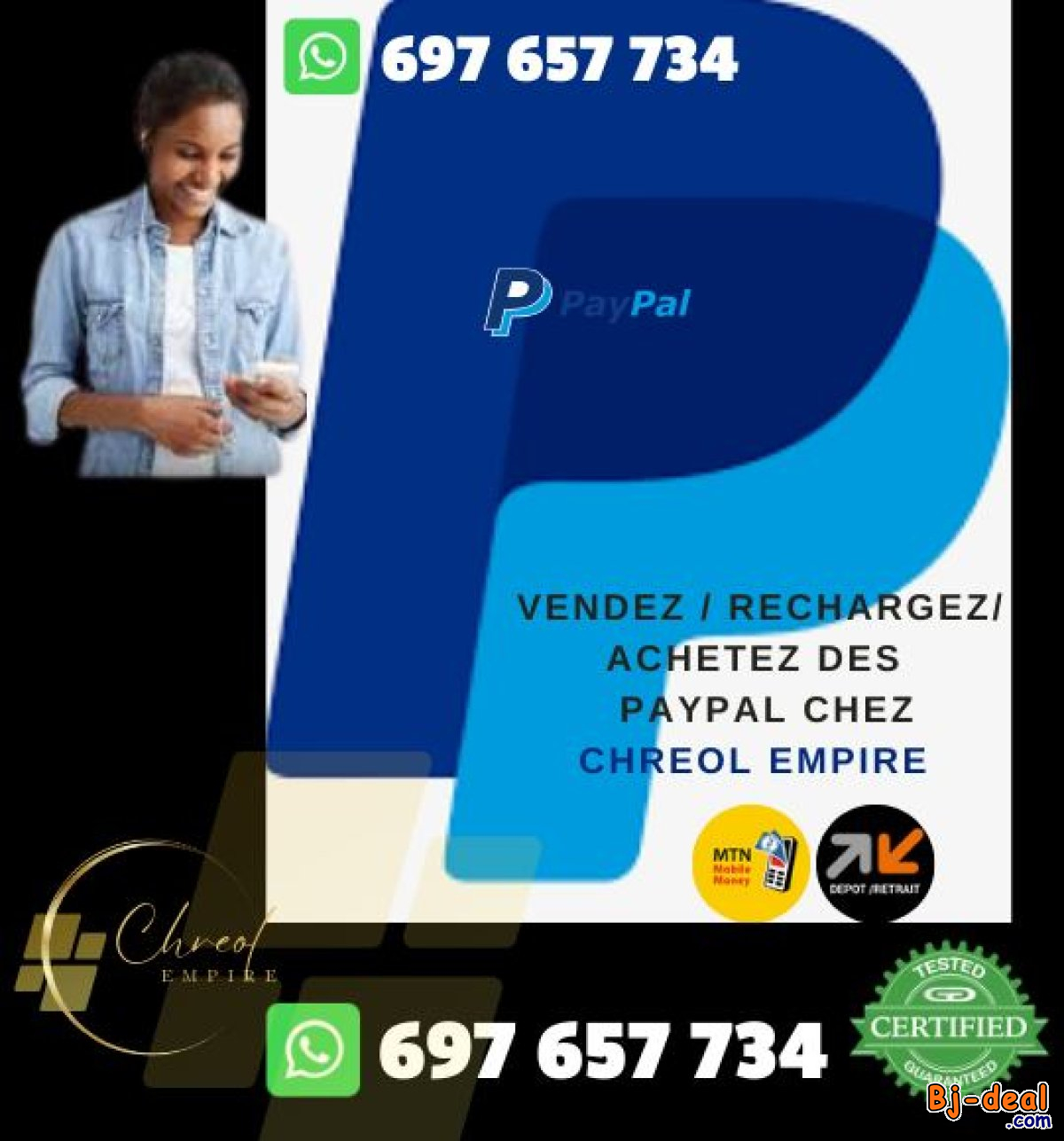 Main image of Achat Vente et Recharge PAYPAL chez Chréol Empire