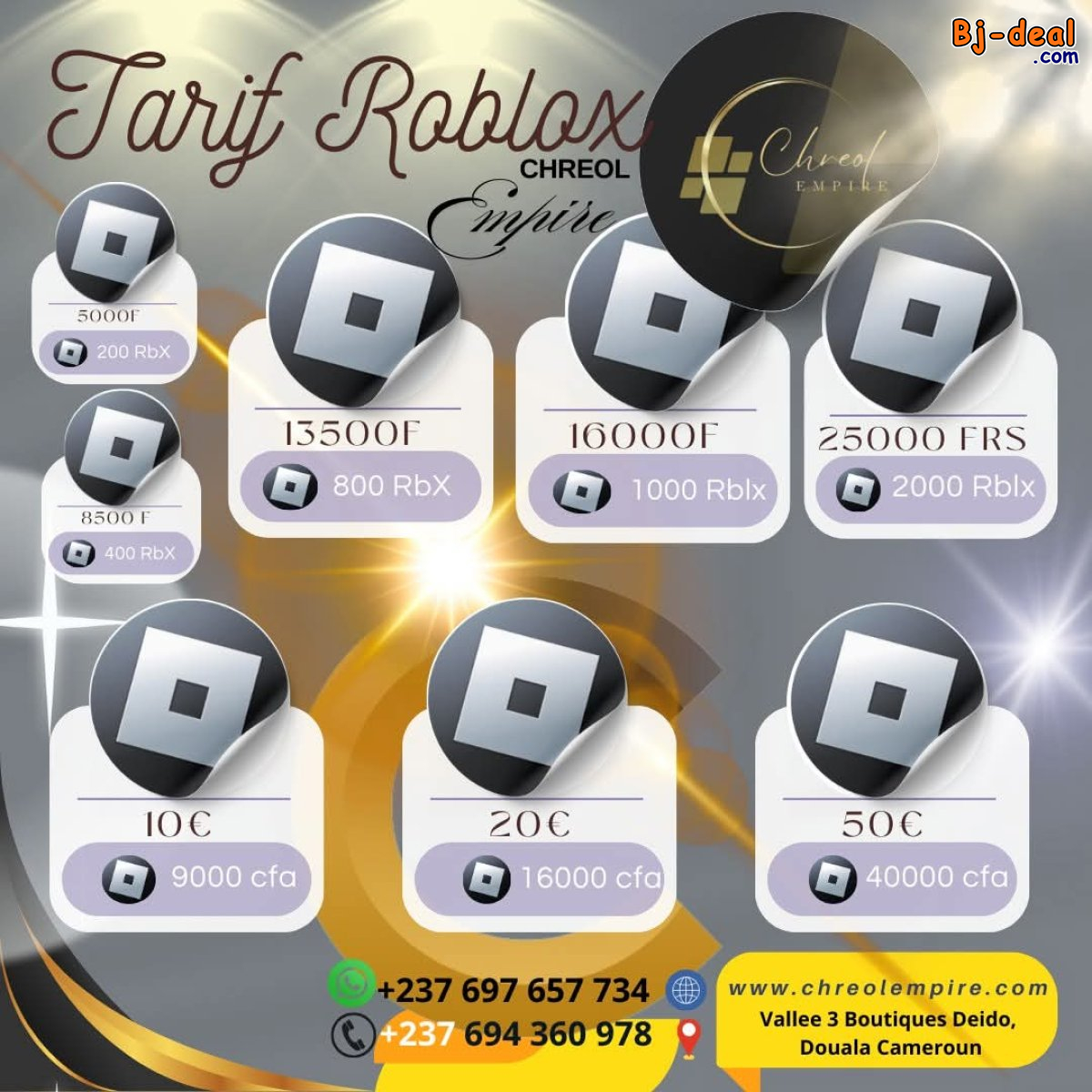 Main image of OBTENEZ vos Roblox ou Robux facilement chez Chréol Empire