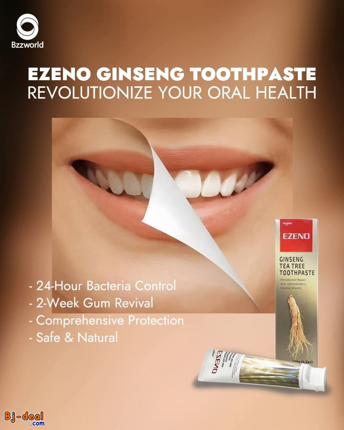Image principale de DENTIFRICE EZENO AU GINSENG ET À L ARBRE DE THÉ..