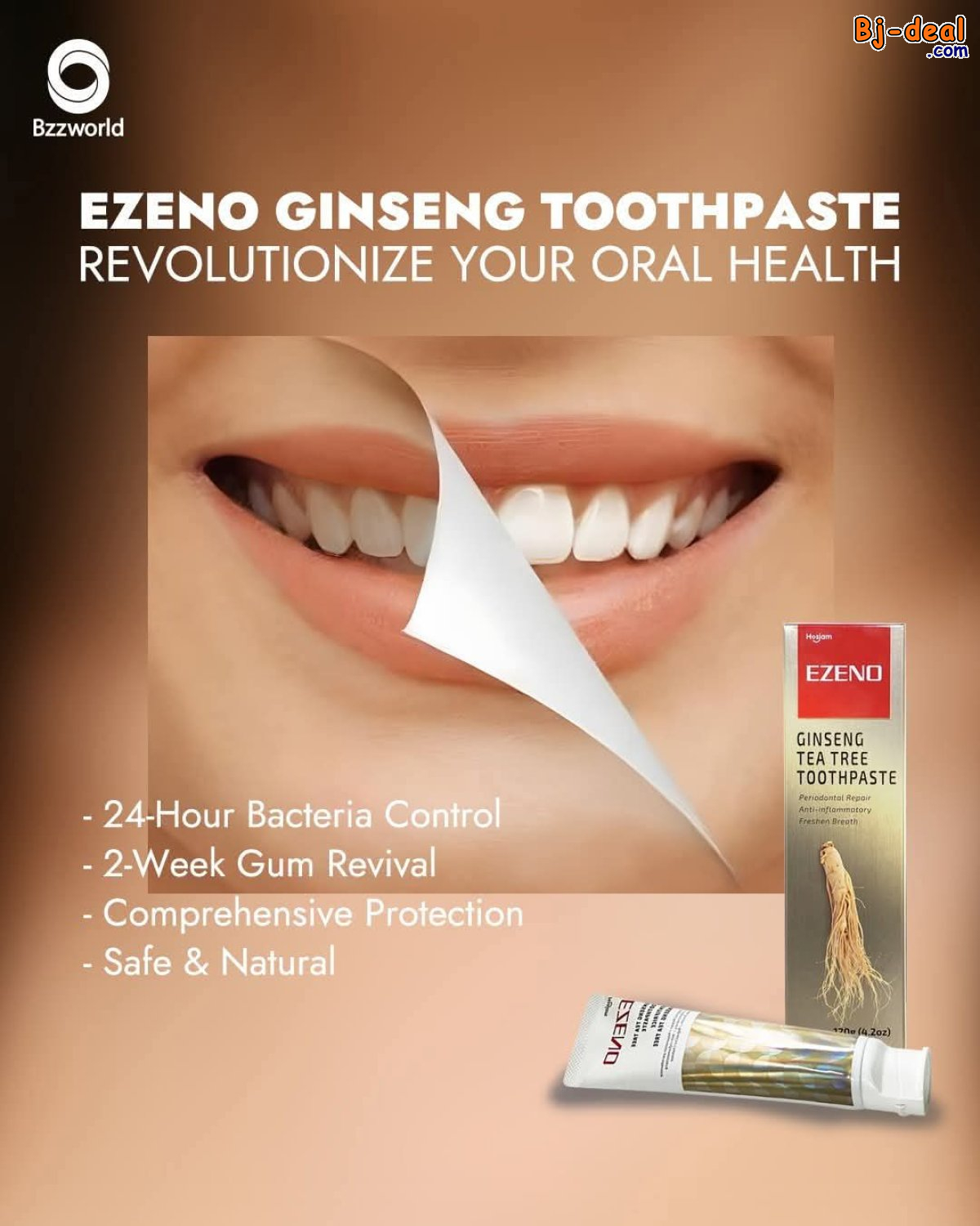 Image principale de DENTIFRICE EZENO AU GINSENG ET À L ARBRE DE THÉ..