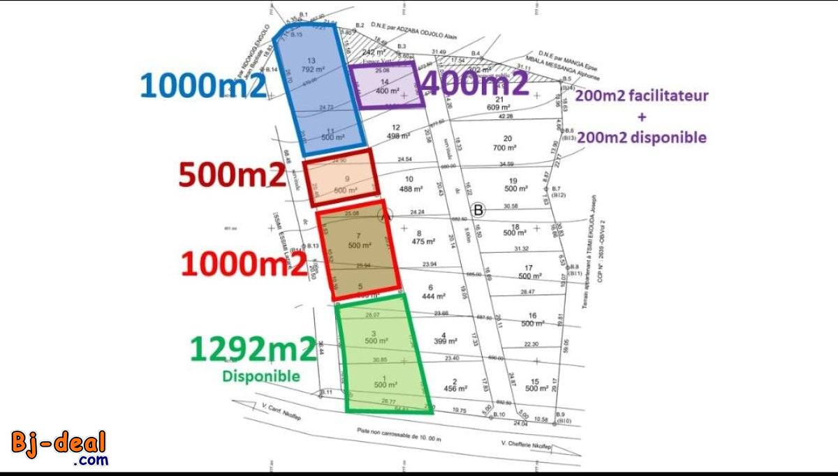 Image principale de Terrain Commercial Titré 1292m² à vendre à Nkometou