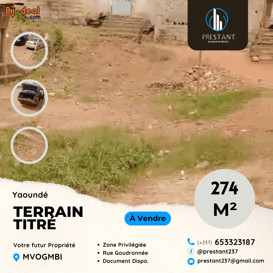 Main image of Terrain Commercial de 274m à vendre à Mvog-Mbi en Route