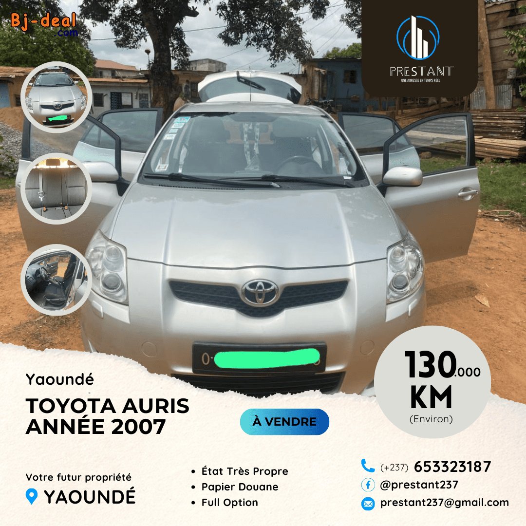 Image principale de Magnifique Toyota Auris Année 2007 à vendre à Yaoundé