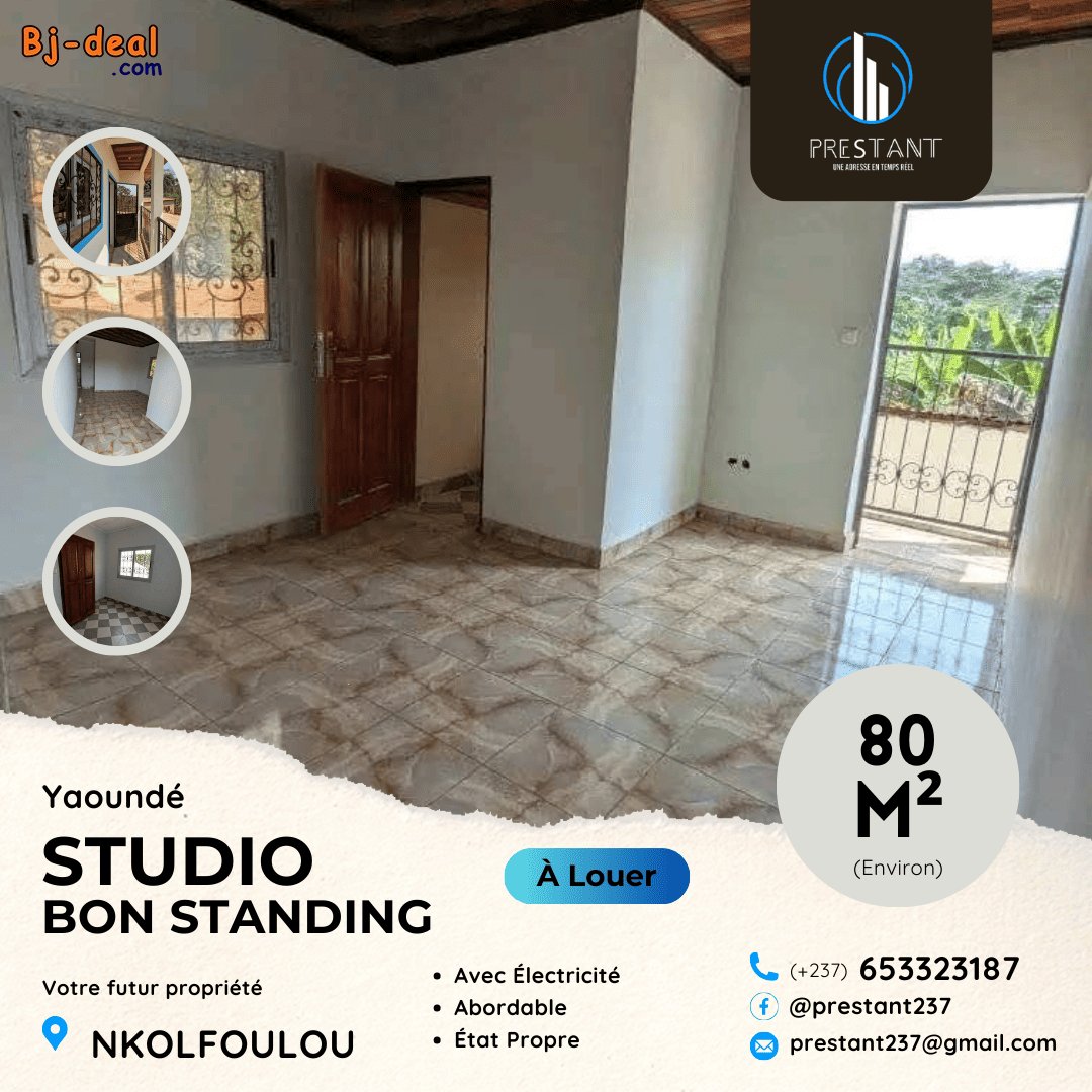 Main image of Magnifique Studio Bon Standing avec Électricité Gratuite à Nkolfoulou