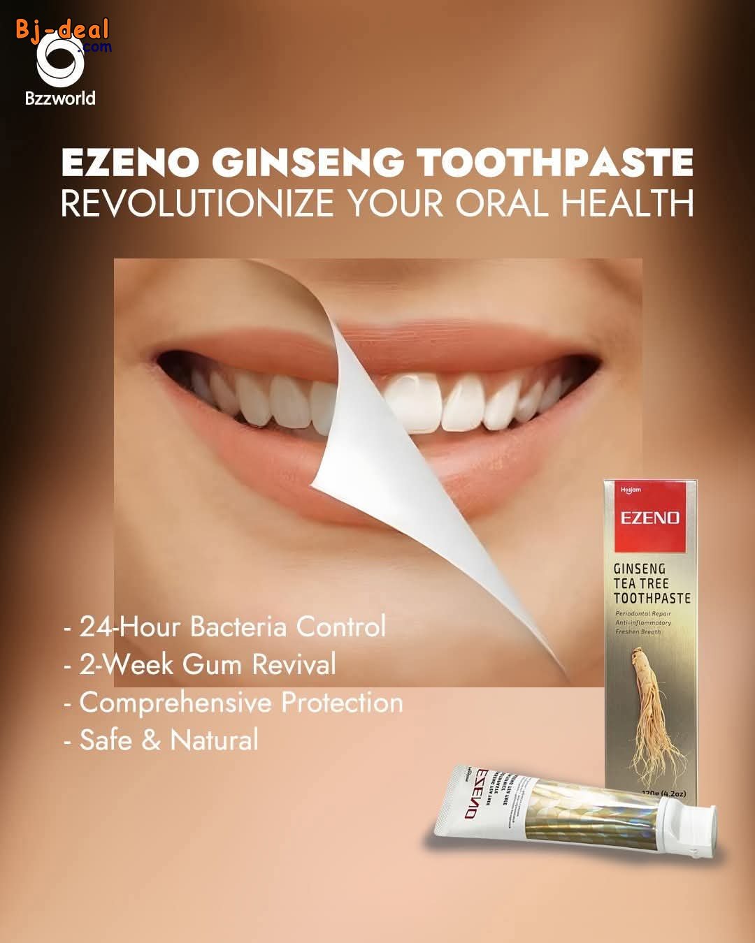 Image principale de DENTIFRICE EZENO AUX GINSENG ET A L ABRE A THÉ