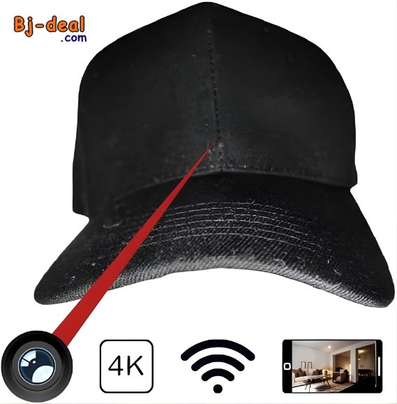 Image principale de Casquette camera cachée wifi 4k