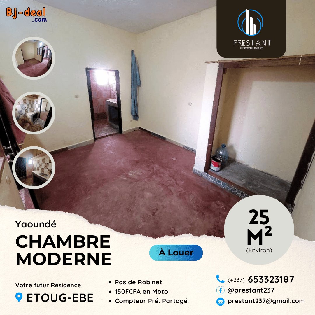 Main image of Chambre Moderne 03 Pièces à louer à Etoug-Ebe