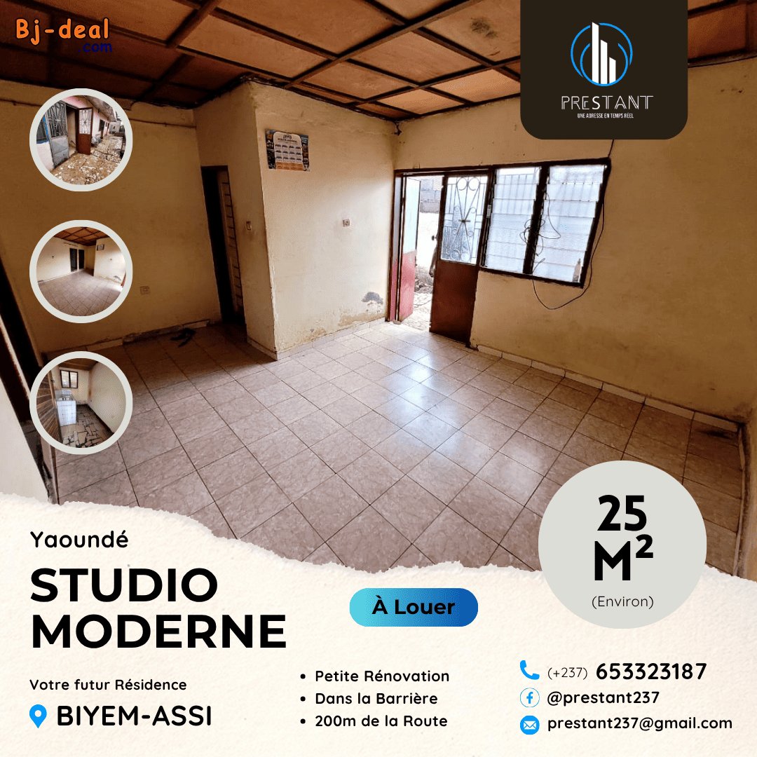 Image principale de Studio Moderne à louer à Biyem-Assi sur Accès Goudronné