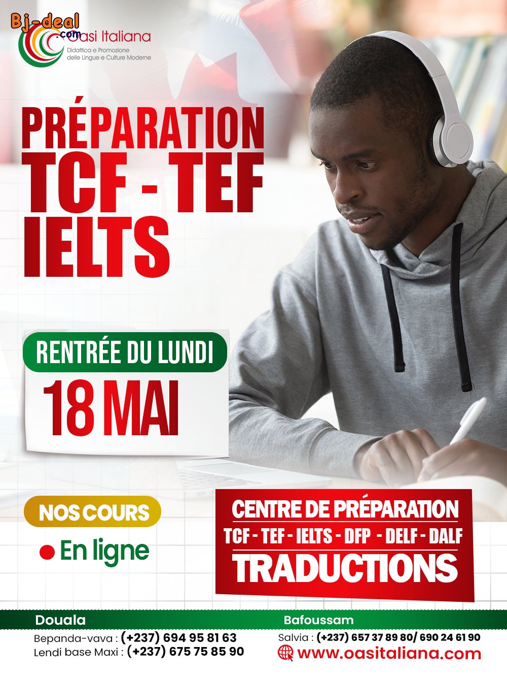 Image principale de Préparation TCF TEF IELTS TOEFL TOIEC CAMBRIDGE