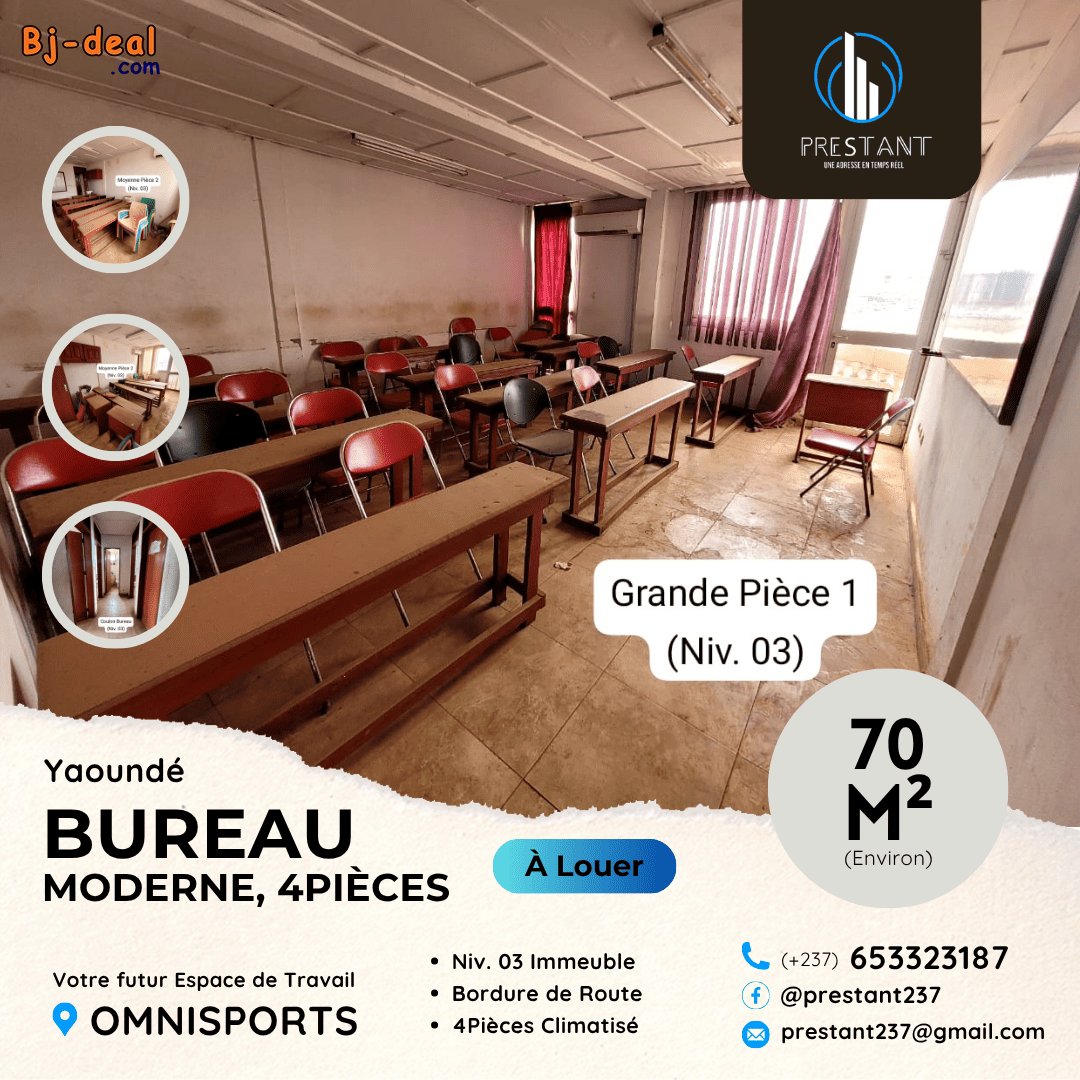Image principale de Vaste Bureau 4Pièces à louer à Omnisports