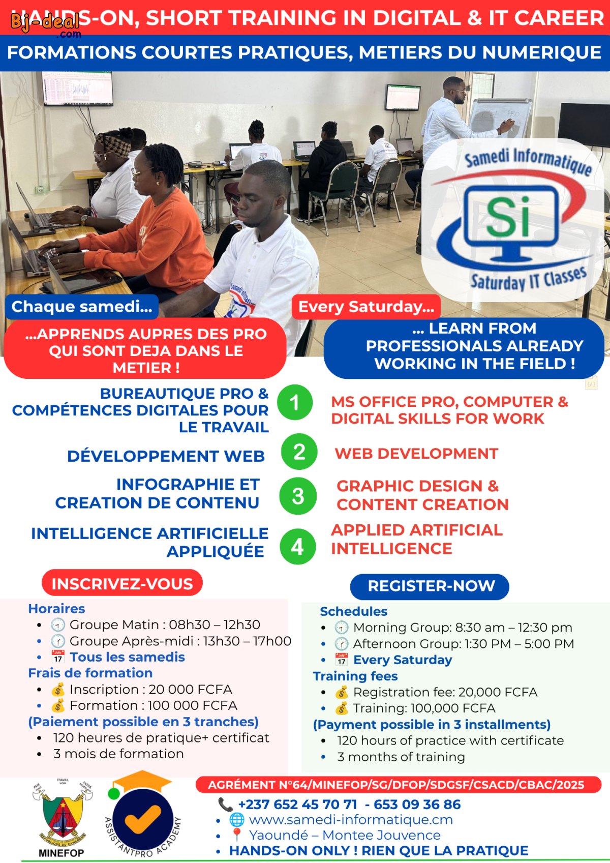Image principale de VOICI LES FORMATIONS QUE VOUS POUVEZ FAIRE CHEZ SAMEDI-INFORMATIQUE
