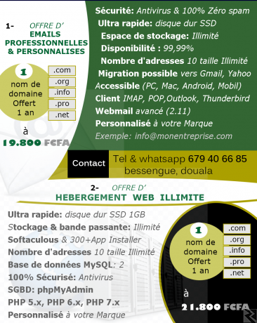 Image principale de Emails pro ET hébergement illimité